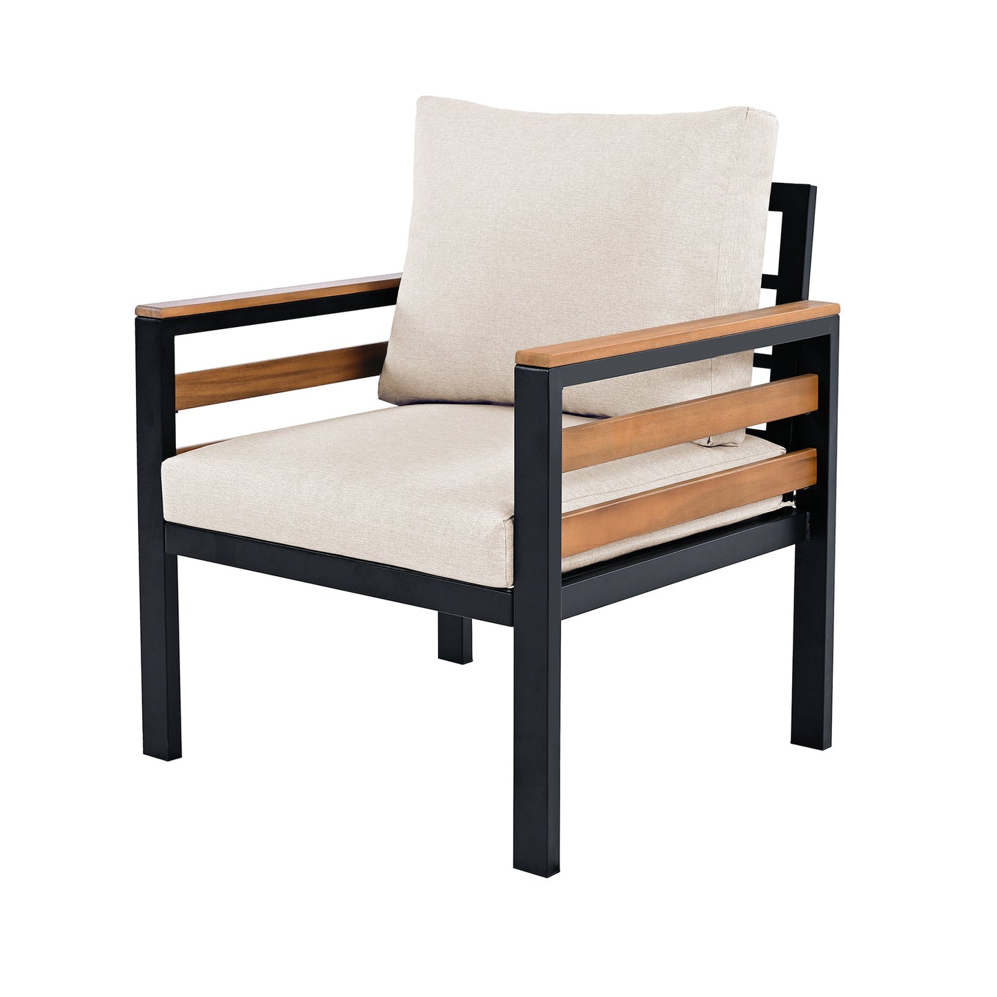 4-Piece Outdoor Furniture Sofa Set for 5 People with Acacia Wood