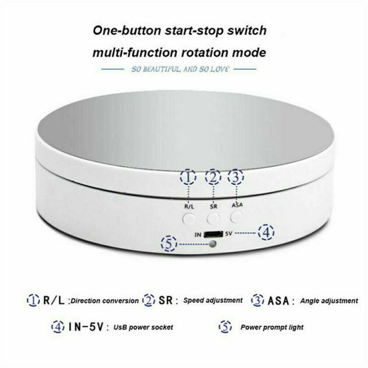360° Electric Motorized Rotating Display Stand Jewelry Photography